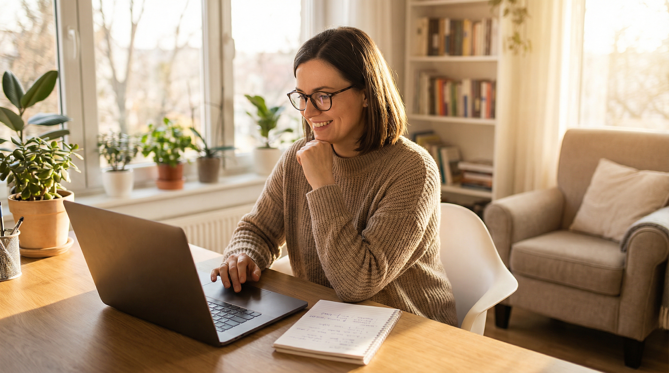 Family caregiver researching and comparing respite care providers online and by phone